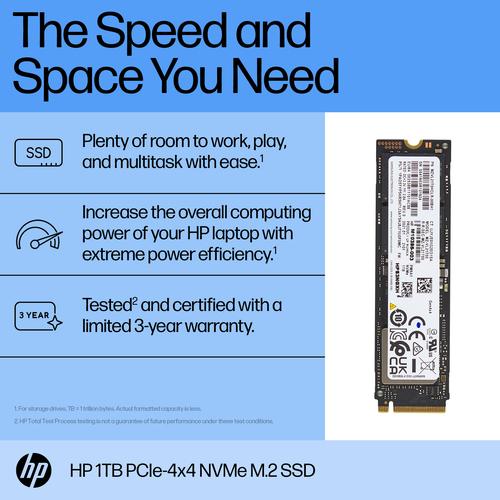 Produktbild HP SSD, 1TB PCIe, 4x4 NVMe G11 (1000 GB, M.2 2280)
