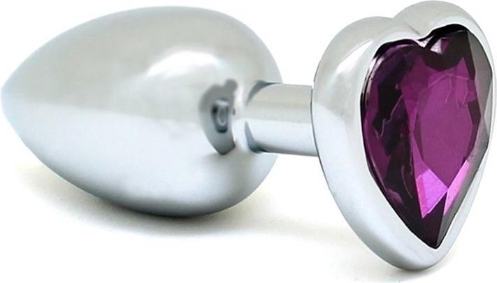 Rimba Buttplug acier inoxydable petit coeur violet