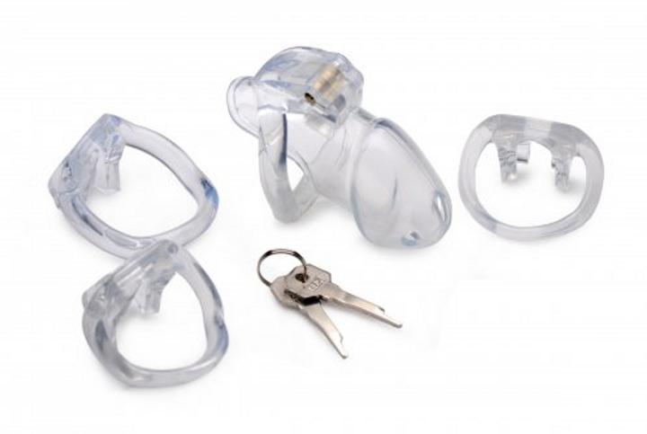 Actual product image Master Series Clear Captor Chastity Cage with Keys