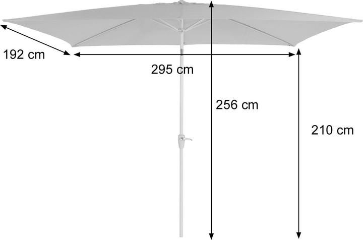 Actual product image Mendler Parasol, garden umbrella, 2x3m rectangular inclinable, polyester/aluminium 4,5kg - pink (1.92 m)