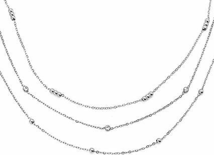 Actual product image Vuch OriginálnÃ trojůadÃ½ ocelovÃ½ náhrdelnÃ½ Silver Big Mixture