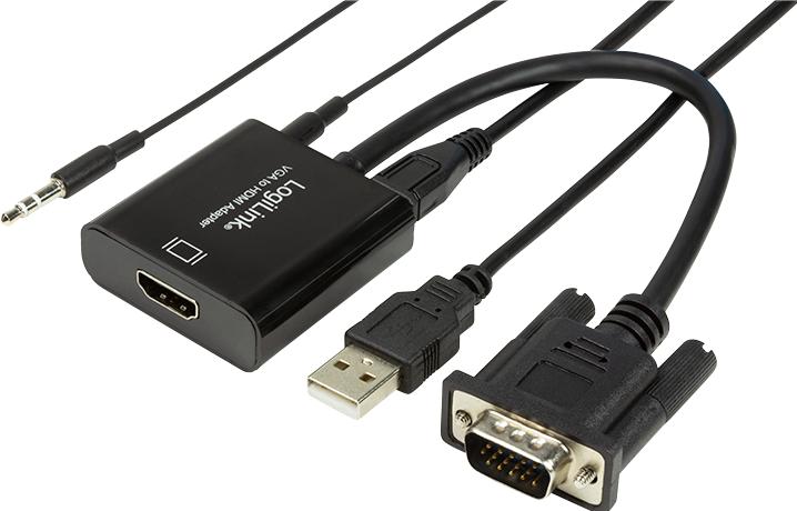 Produktbild LogiLink CV0060 - VGA mit Audio- und HDMI-Konverter (HDMI, 20 cm)