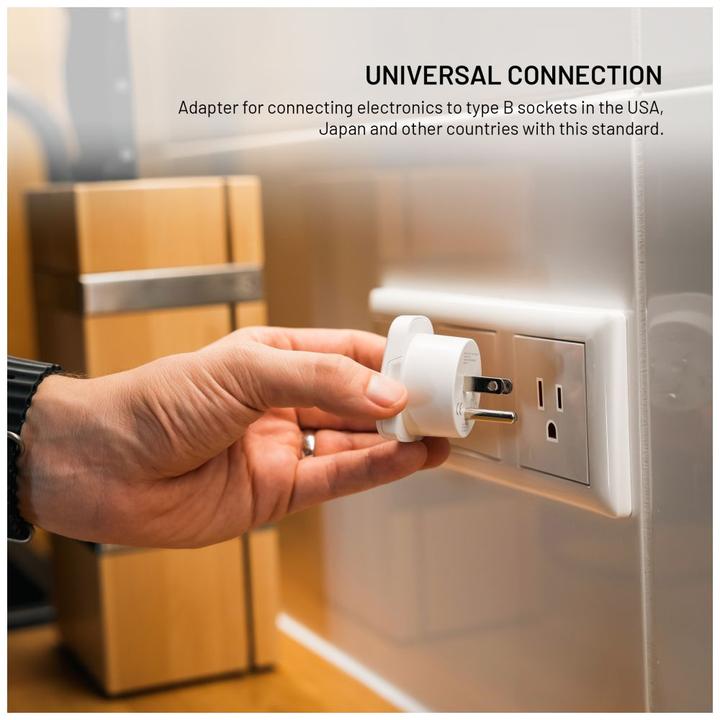 Actual product image Fixed USA Adapter, white