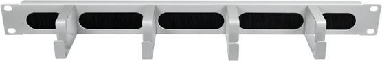Actual product image LogiLink 19" cable management panel with 4 steel brackets and brush strip, light grey