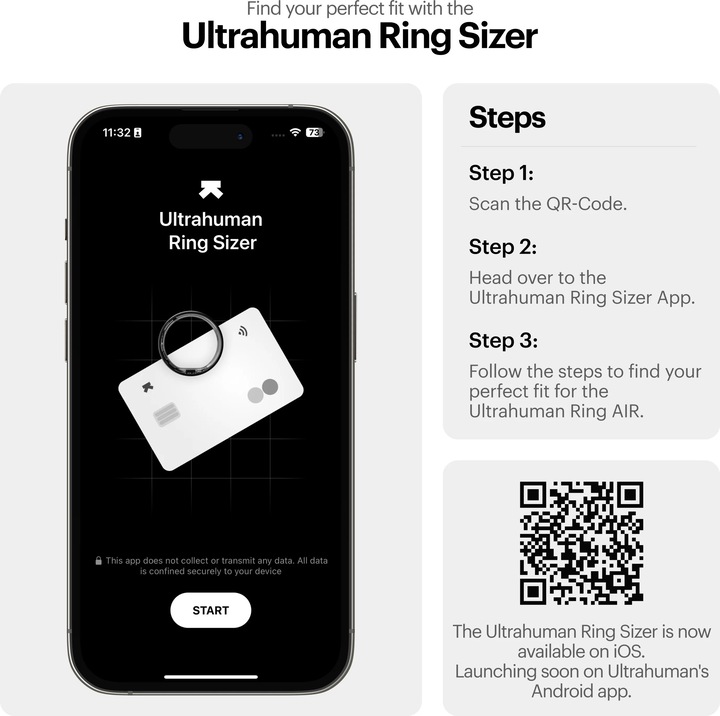 Image du produit Ultrahuman Ring AIR Grösse 14 (60, Titane brut)