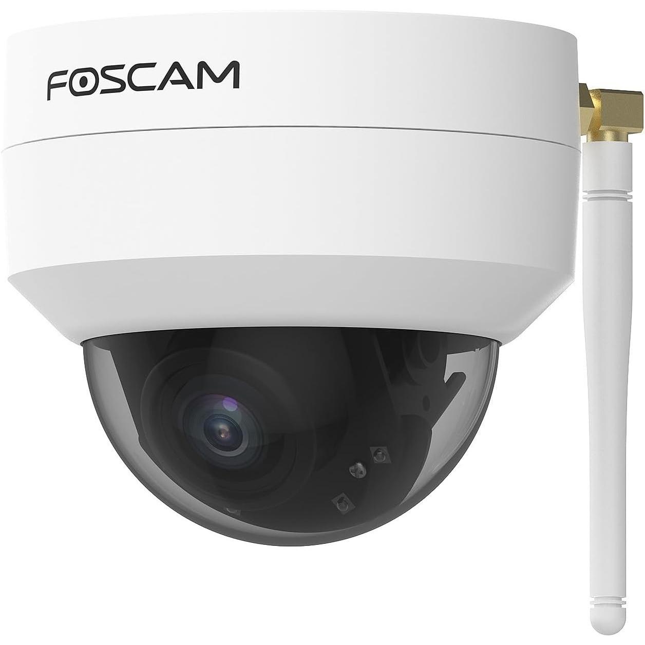 Foscam Telecamera IP esterna 4MP con zoom 4x, rilevamento umano, compatibile Alexa, Telecamera di rete, Bianco