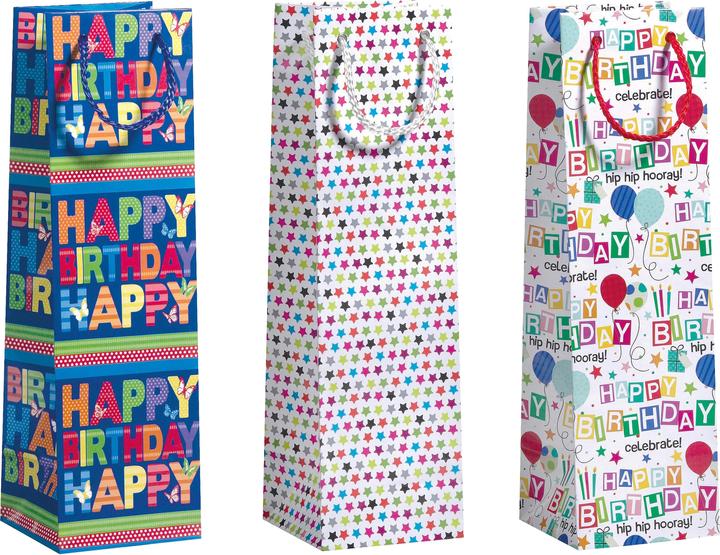 Actual product image Zoewie Bottle carrier bag 'Happy Birthday (Bag, 10 x)