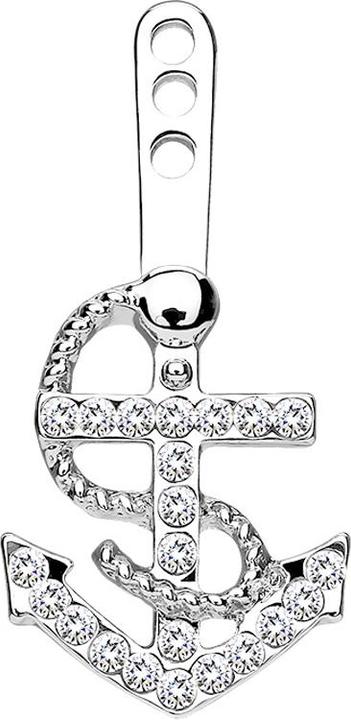 Produktbild Star Piercing Ohrring Ear Jacket silber mit Kristallanker silber (Messing)