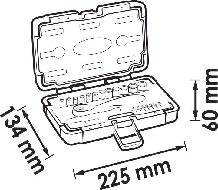 Actual product image Vigor SOCKET SPANNER SET 1/4" (12 mm, 10 mm, 11 mm, 13 mm)