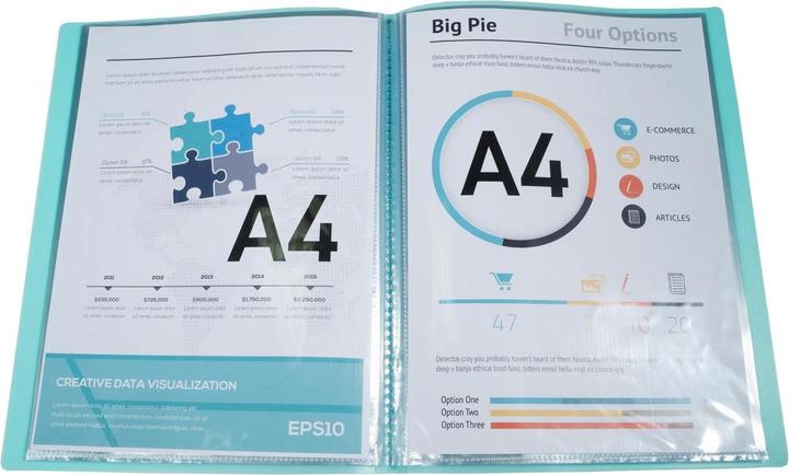 Produktbild Exacompta Sichtmappe A4 aus mittelstarkem PP, 30 Hüllen, Chromaline Pastell (A4, 10x)