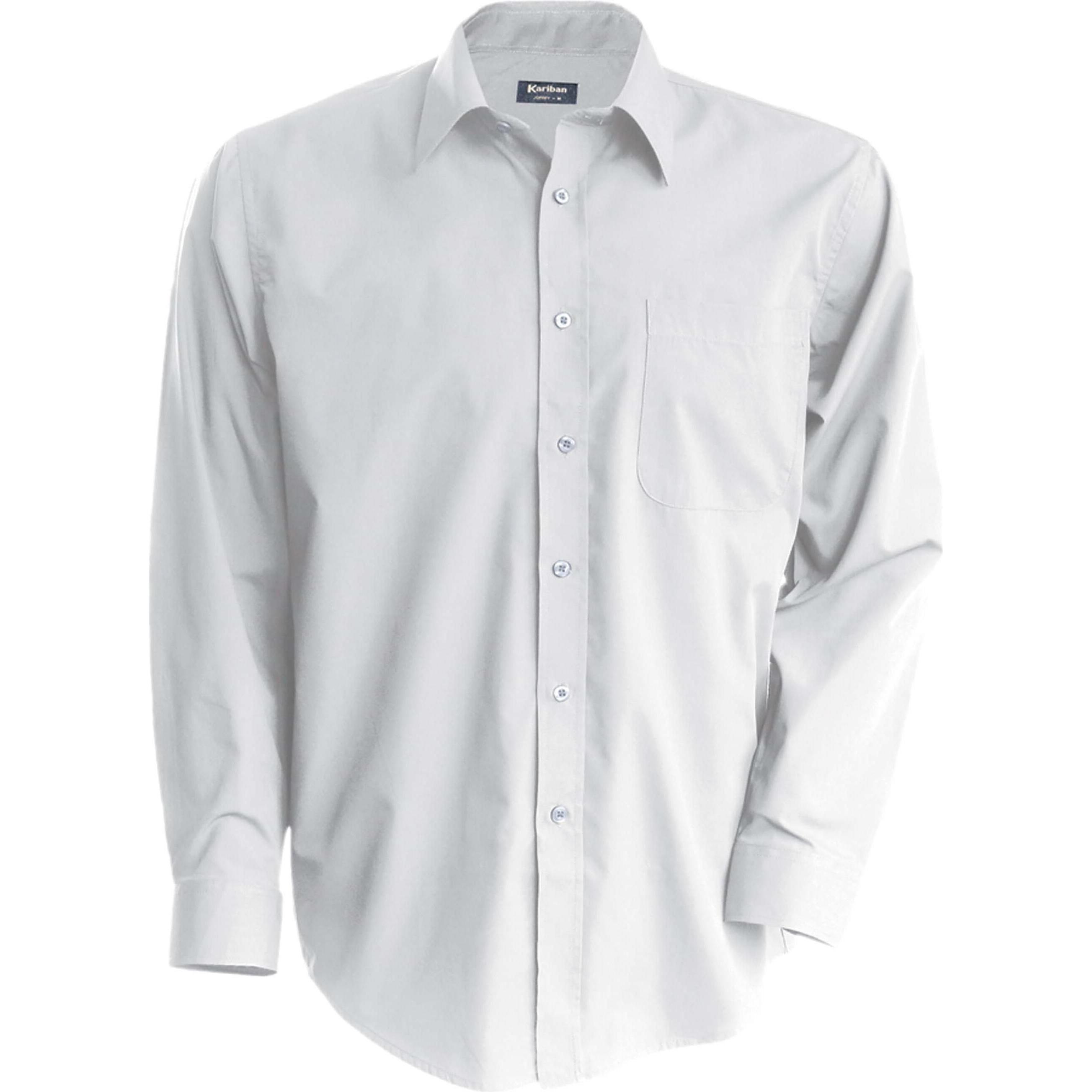 Kariban, Herren, Hemd, blanc, Weiss, (XS)