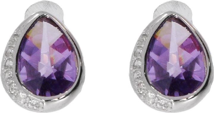 Actual product image Luxxos Set with necklace and stud earrings zirconia purple and white (925 Sterling silver)