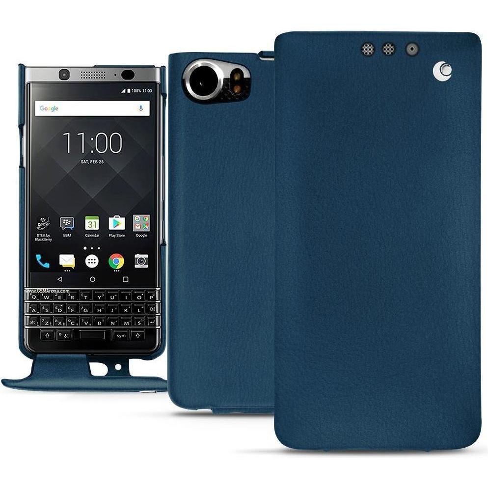 Noreve Lederschutzhülle vertikal (Blackberry KEYone), Smartphone Hülle, Blau