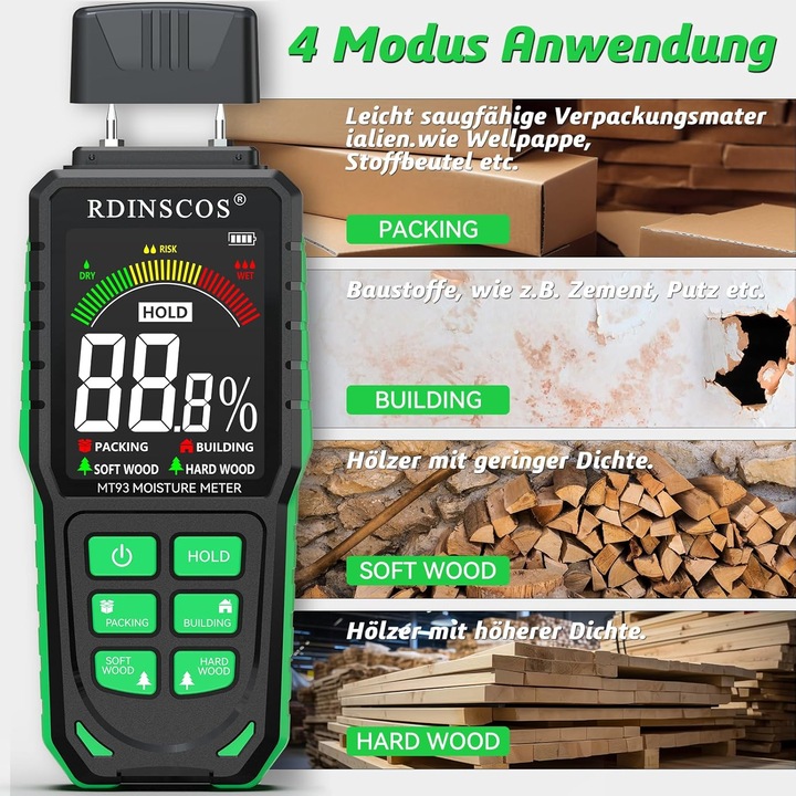 Actual product image Rdinscos Holzfeuchtemessgerät MT93