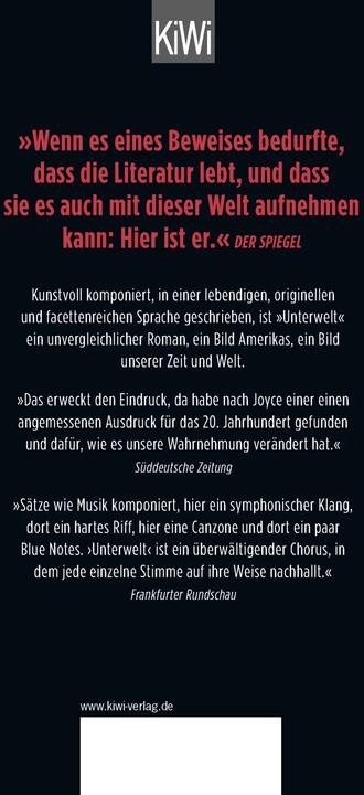 Actual product image Unterwelt (German, Don DeLillo, 2018)