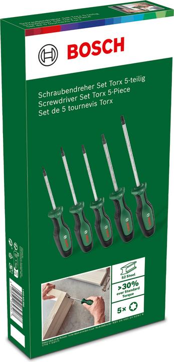 Immagine prodotto Bosch Home & Garden Set di cacciaviti Torx da 5 pezzi (Pin-torx)