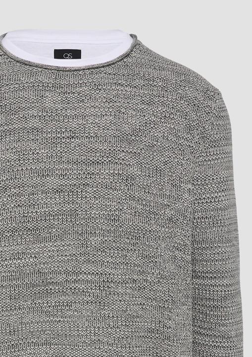 Produktbild s.Oliver Strickpullover Melierter Strickpullover mit Layering-Detail (S)