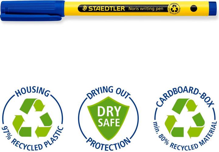 Produktbild Staedtler Noris 307-3 BK2 Fineliner Blau 0.6 mm 2 St. (Blau, 2 x)