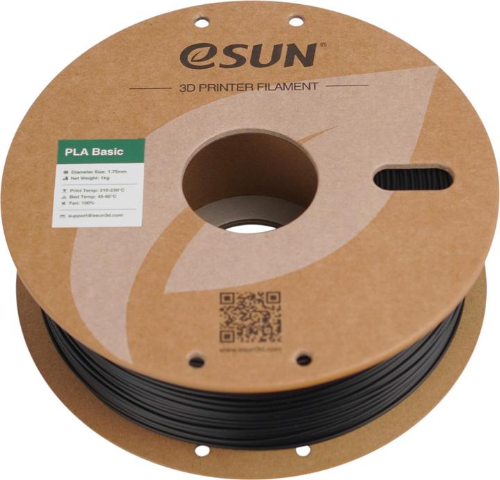Productafbeelding eSUN PLA BASIC 1,75mm BLACK 1kg (PLA, 1.75 mm, 1000 g, Zwart)