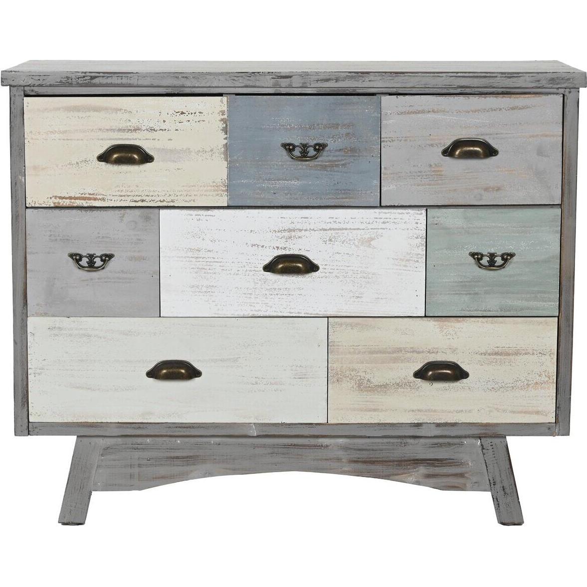 Esprit Mehrfarbig/Grau Kommode + Sideboard, Chest Of Drawers Home Grey Multicolour Cottage 100 X 40 X 80 Cm (100 X 40 X 80 Cm)