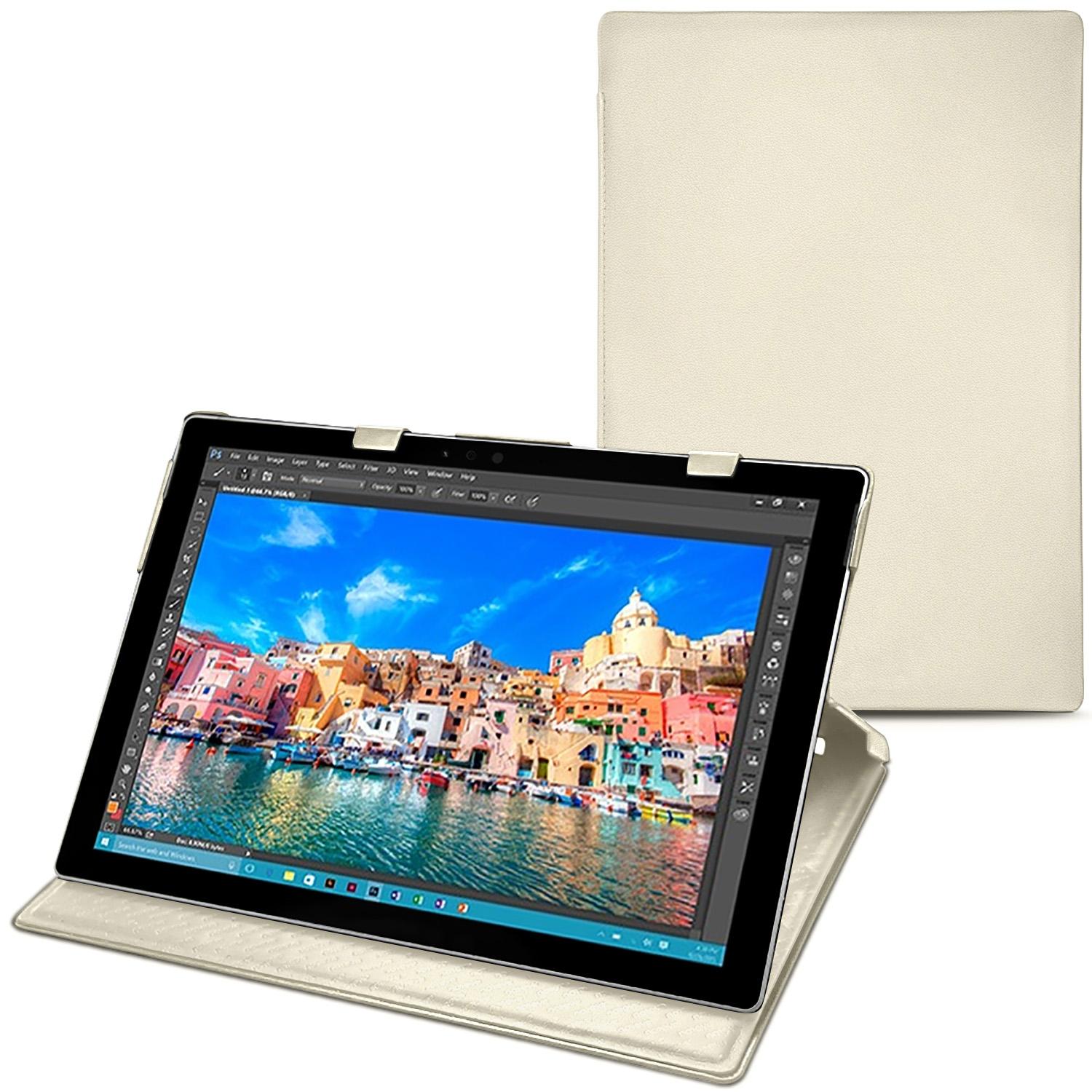 Thumbnail - Noreve Lederschutzhülle vertikal (Microsoft Surface Pro 4), Tablet Hülle, Weiss