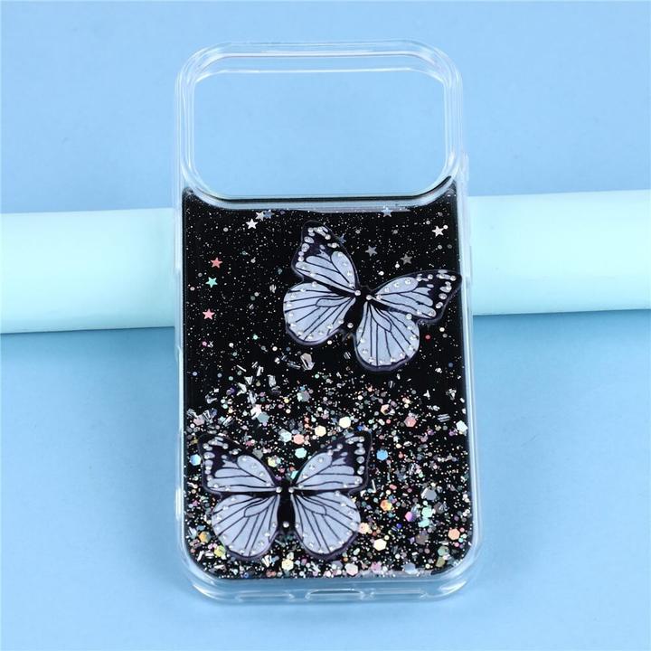 Actual product image Cover-Discount iPhone 17 Pro Max - Glitzer Hülle Schmetterlinge (Apple iPhone 17 Pro Max)