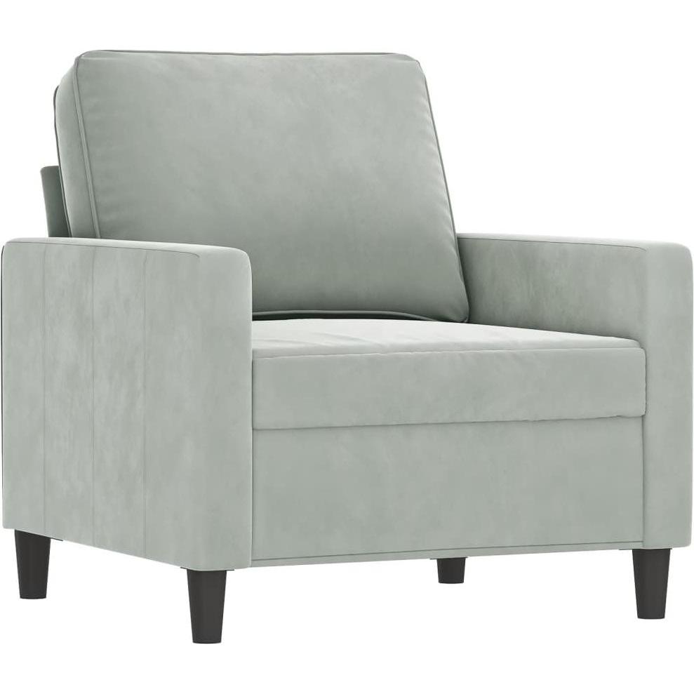 VidaXL, Sessel, Sessel mit Hocker Hellgrau 60 cm Samt,Farbe