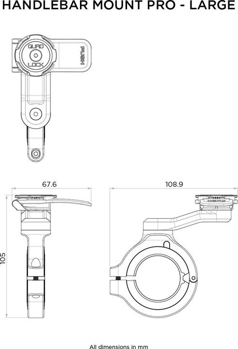 Produktbild Quad Lock Motorcycle Handlebar Mount Pro Large