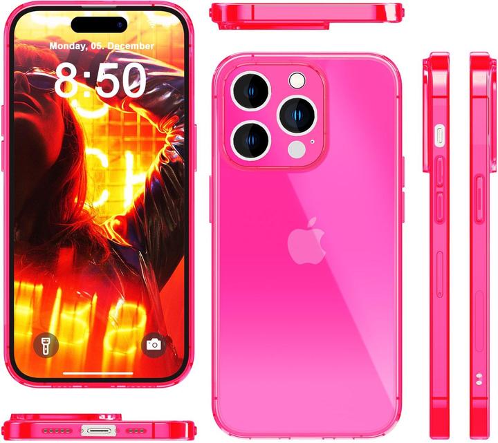 Actual product image Nalia Clear Transparent Neon Silicone Sleeve (Apple iPhone 15 Pro Max)