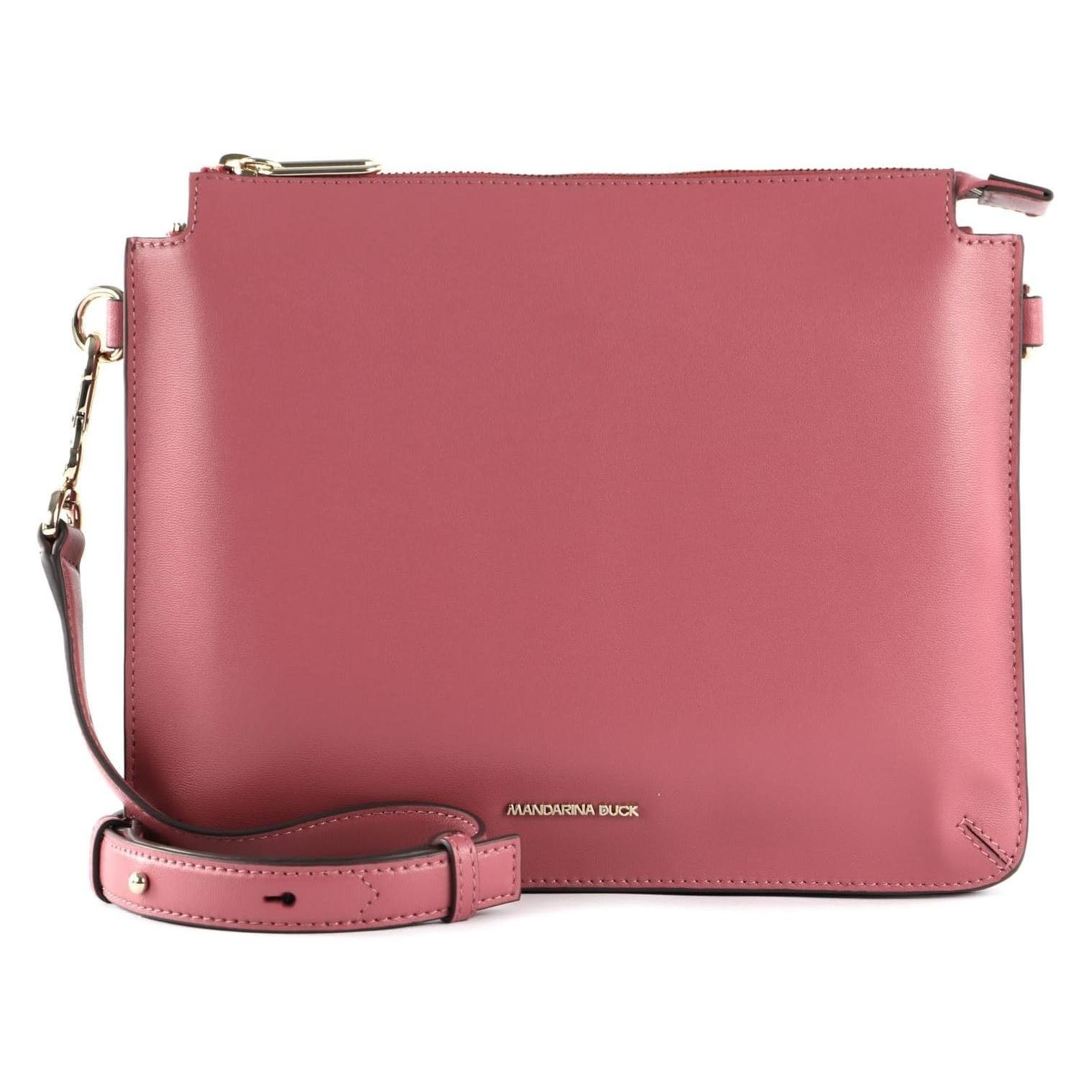 Mandarina Duck, Damen, Handtasche, Platte Clutch Im Minimalistischen Look Mit Einzigartigem Fach Und Verstellbarer Schulterschlaufe, Rosa