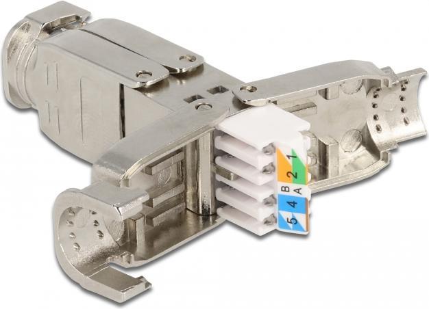Produktbild Delock Verbinder für Netzwerkkabel Cat.6A STP werkzeugfrei (STP, CAT6a, 0.06 m)