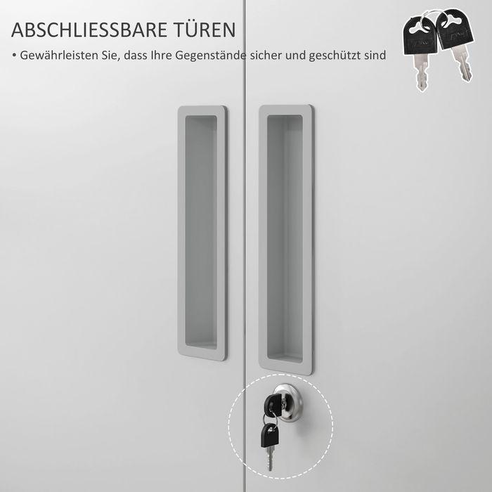 Immagine prodotto Swisshandel24 Aktenschrank, Büroschrank mit 2 Türen, verstellbarer Ablage für Arbeitszimmer (80 x 40 x 180 cm)