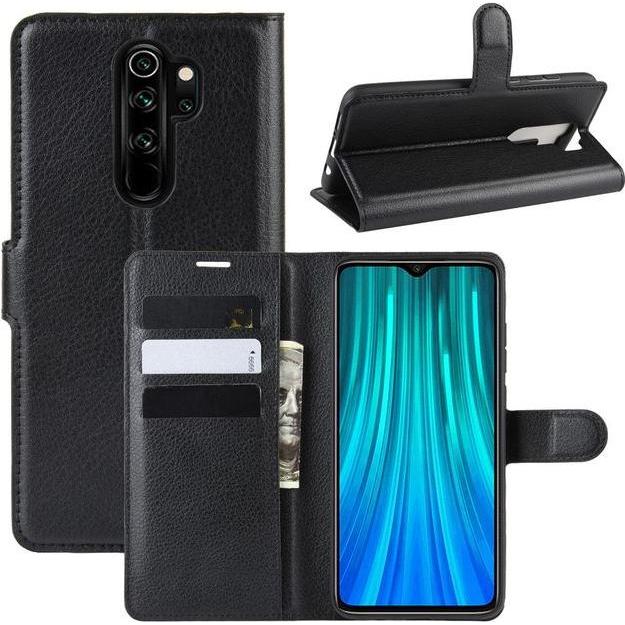 Thumbnail - MU Classic Litchi Leder Bookcover Series (Xiaomi Redmi Note 8 Pro), Smartphone Hülle, Schwarz