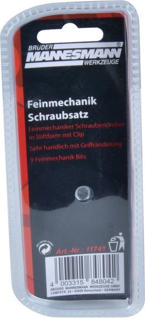 Produktbild Mannesmann Feinmechaniker-Bitsatz, 9-in-1