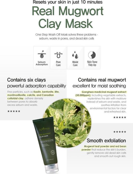 Produktbild Isntree Real Mugwort Clay Mask Cleansing Face Mask 100Ml (100 ml)