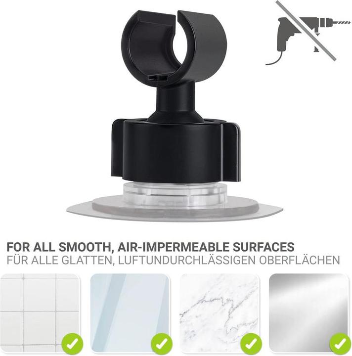 Produktbild Wenko Duschkopfhalter 360° schwarz