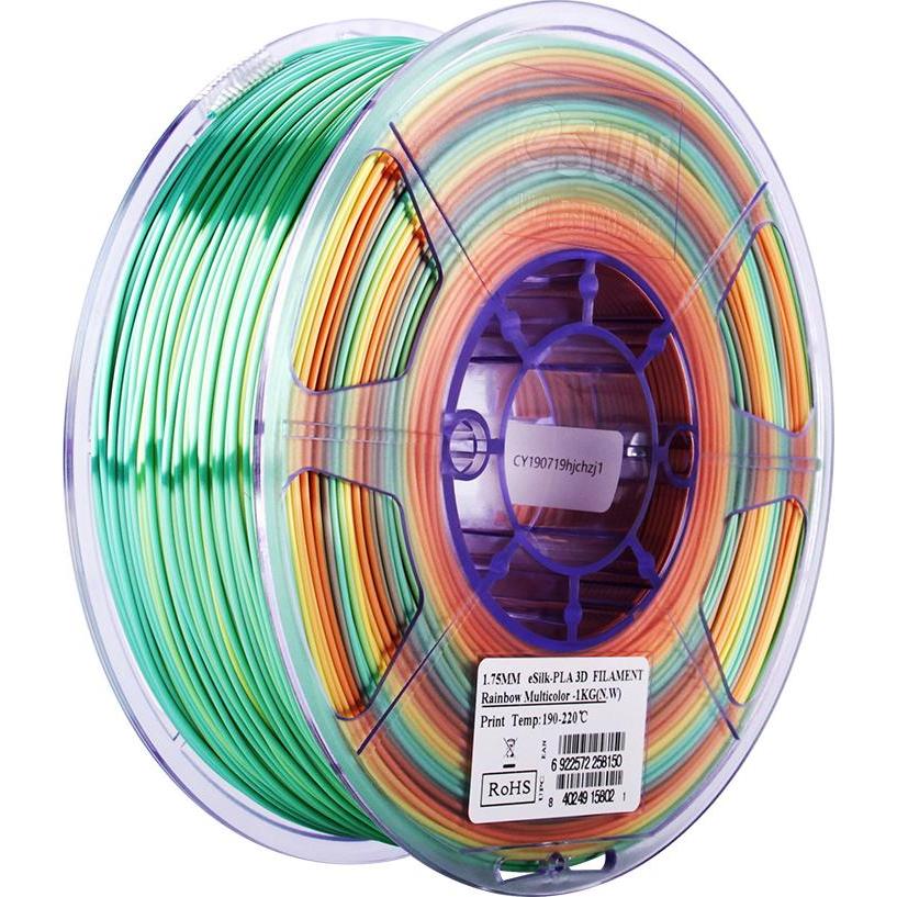 eSUN eSilk-Rainbow (PLA, 1.75 mm, 1000 g, Mehrfarbig), 3D Filament, Mehrfarbig