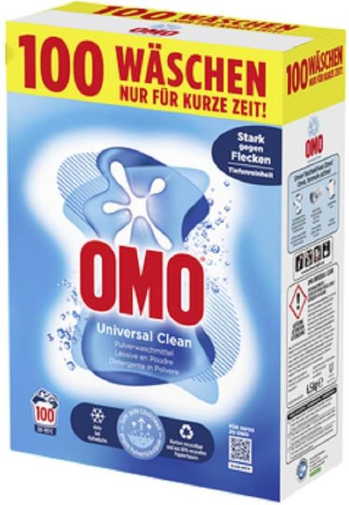 OMO Pulverwaschmittel Pulver Universal Clean 6.5 kg (100 Cycles de lavage, Lessive en poudre)