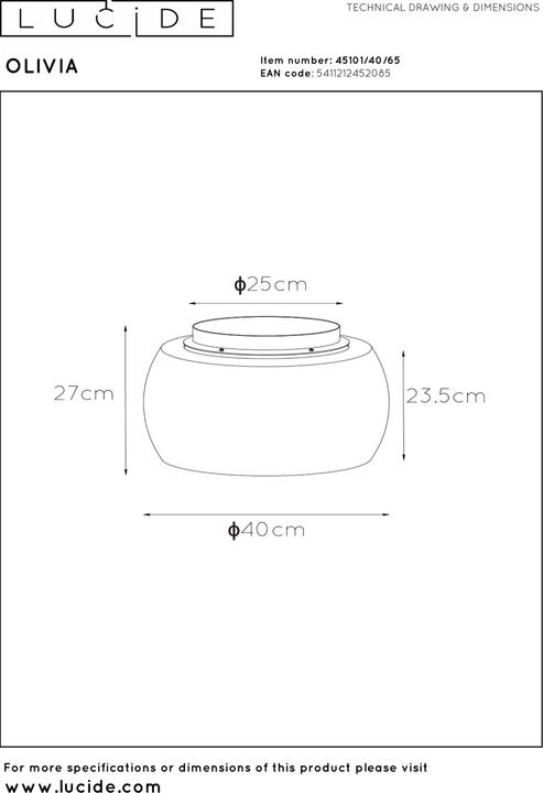 Actual product image Lucide Olivia (E27)