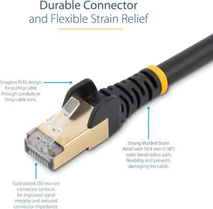Actual product image StarTech Patch Cable Cat6a 1m Black (STP, CAT6a, 1 m)