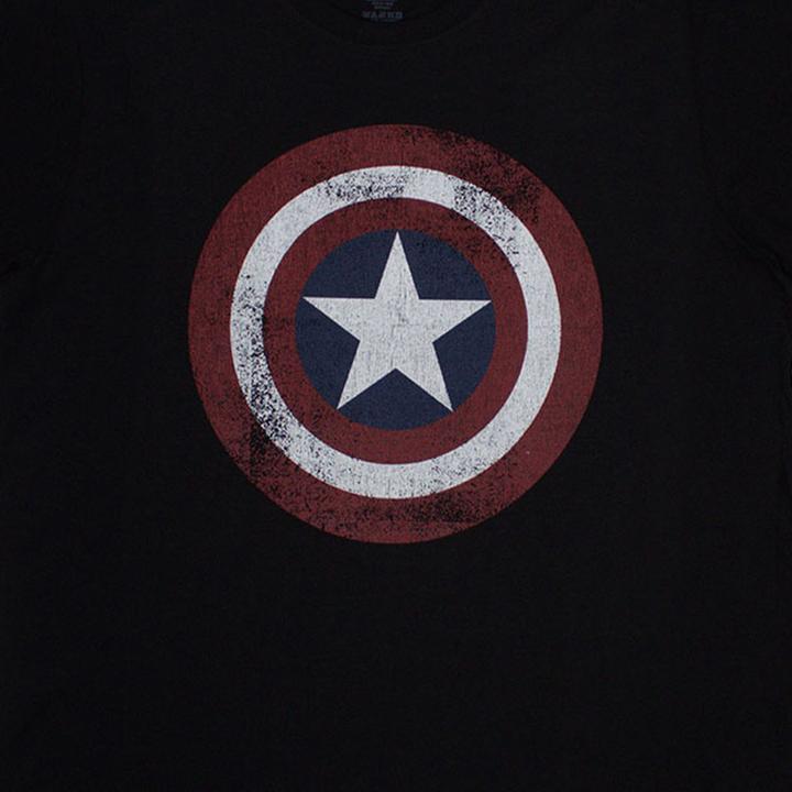 Immagine prodotto Captain America Maglietta Scudo Effetto Invecchiato Adulto Unisex (L)