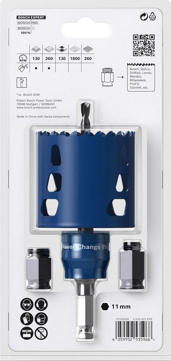 Actual product image Bosch Professional Zubehör Expert Tough Material Hole Saw Starter Set, 68 x 60 mm (68 mm)