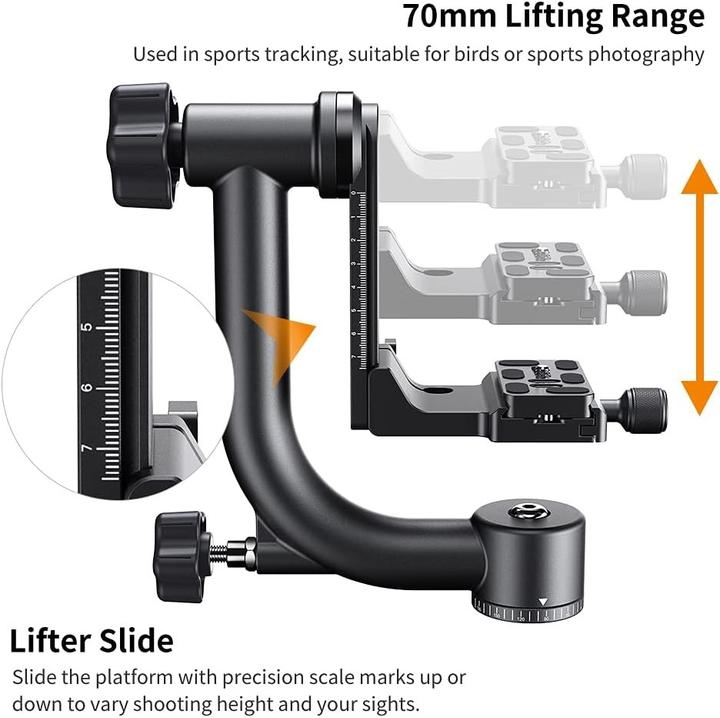 Actual product image K&F Concept Panoramic 360° Tripod Head with Quick Release, 20kg Load, Leveling, Smooth Movement (Panorama head)