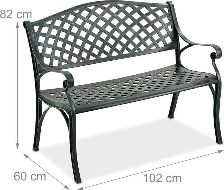 Actual product image Relaxdays Gartenbank Metall in Schwarz-Grün