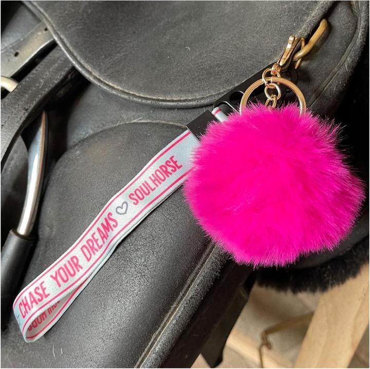 Actual product image Soulhorse Pom Pom key ring Chase your dreams