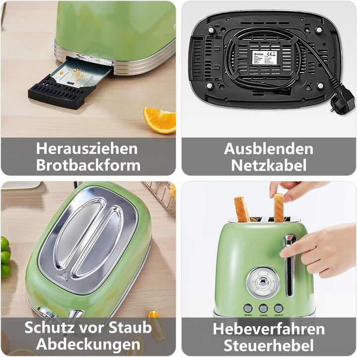 Produktbild Wiltal Toaster mit Brötchenaufsatz und Timer-Anzeige