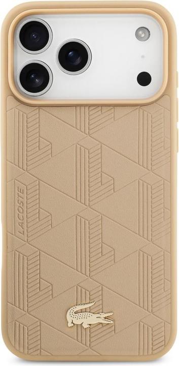 Produktbild Lacoste iPhone 17 Pro Max Back-Cover hul - MagSafe - Monogramme Print With Gold Logo - Beige (Apple iPhone 17 Pro Max)