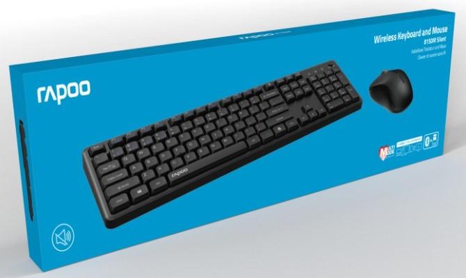 Actual product image Rapoo Full Silent Multi mode Kombo Set "8150M Silent", Schwarz, QWERTZ (DE, Wireless)