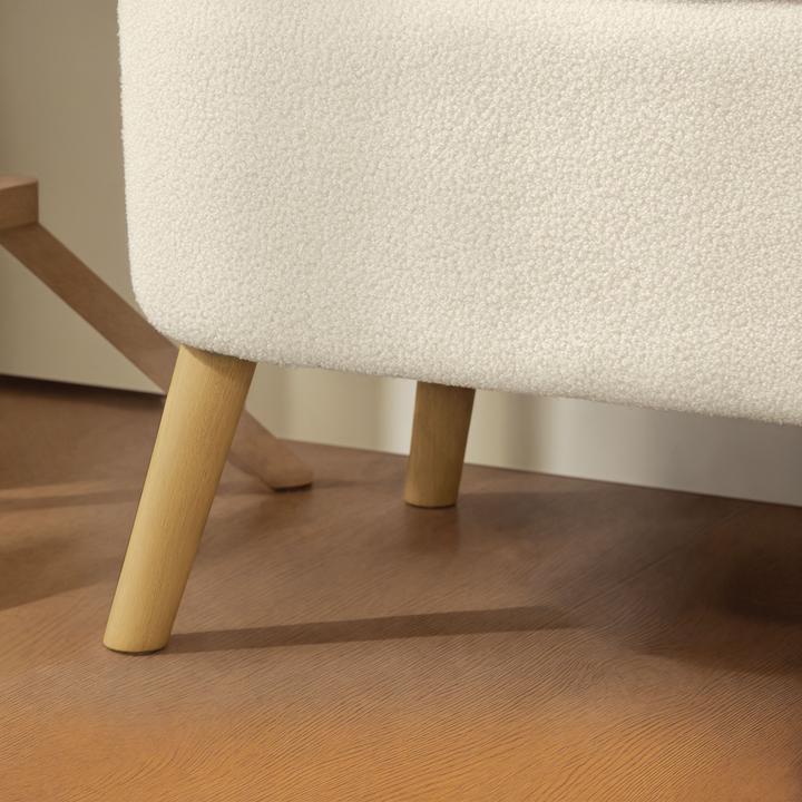 Image du produit Homcom Sitzbank Polyester, Kautschukholz Beige (42 cm)