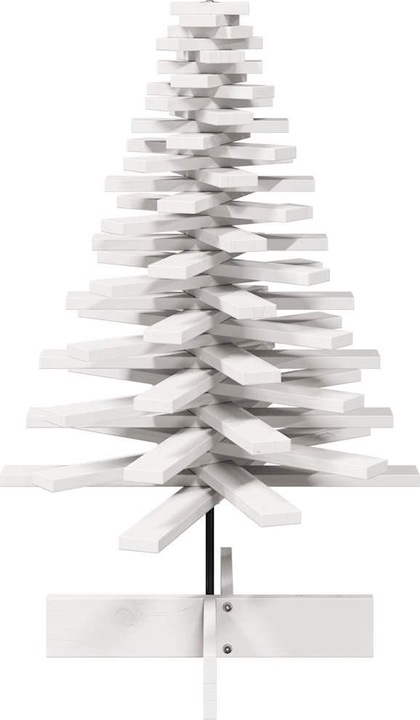 Produktbild VidaXL Weihnachtsbaum Holz Tannenbaum Deko Holzbaum Weiss 100cm Massivholz Kiefer
